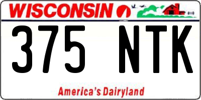 WI license plate 375NTK