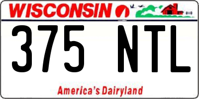 WI license plate 375NTL