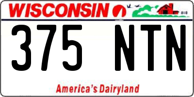 WI license plate 375NTN