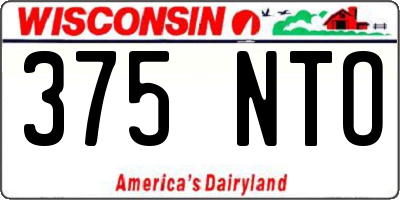 WI license plate 375NTO