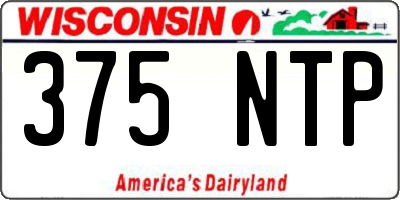 WI license plate 375NTP