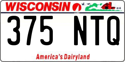 WI license plate 375NTQ