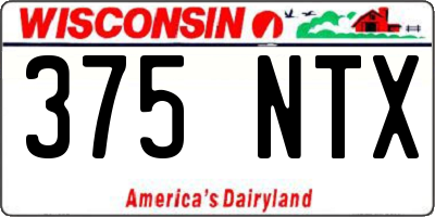 WI license plate 375NTX