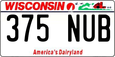 WI license plate 375NUB