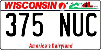 WI license plate 375NUC