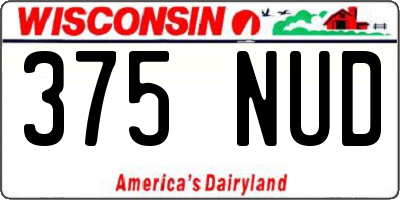 WI license plate 375NUD