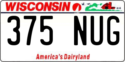 WI license plate 375NUG