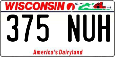 WI license plate 375NUH