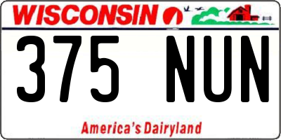 WI license plate 375NUN
