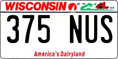 WI license plate 375NUS