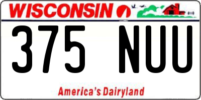 WI license plate 375NUU