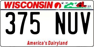 WI license plate 375NUV