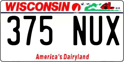 WI license plate 375NUX