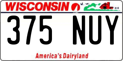 WI license plate 375NUY