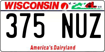 WI license plate 375NUZ