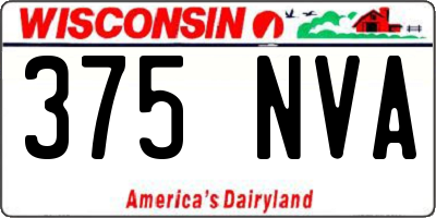 WI license plate 375NVA