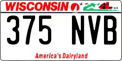 WI license plate 375NVB