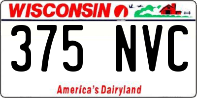 WI license plate 375NVC