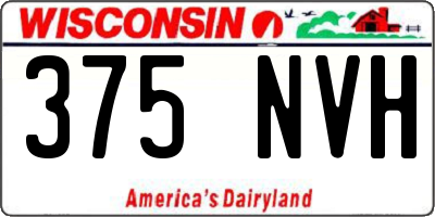 WI license plate 375NVH