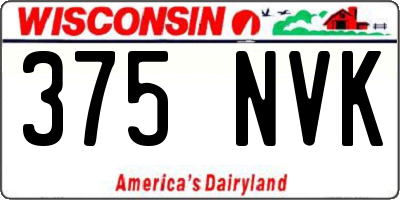 WI license plate 375NVK