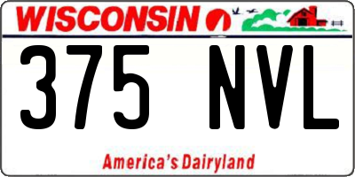 WI license plate 375NVL