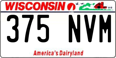 WI license plate 375NVM