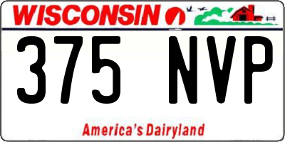 WI license plate 375NVP