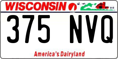 WI license plate 375NVQ