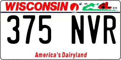 WI license plate 375NVR