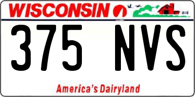 WI license plate 375NVS