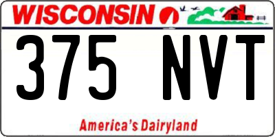 WI license plate 375NVT