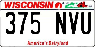 WI license plate 375NVU