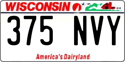 WI license plate 375NVY
