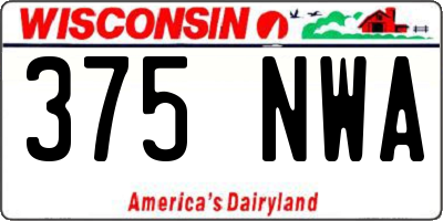 WI license plate 375NWA