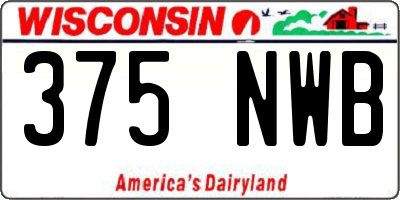 WI license plate 375NWB