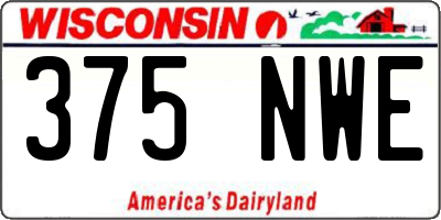 WI license plate 375NWE