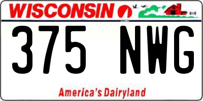 WI license plate 375NWG