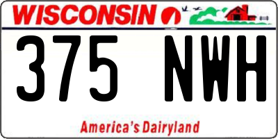 WI license plate 375NWH