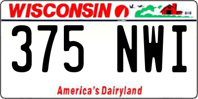 WI license plate 375NWI
