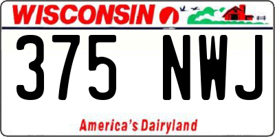WI license plate 375NWJ