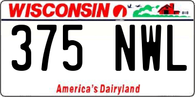 WI license plate 375NWL