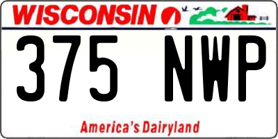 WI license plate 375NWP