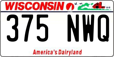 WI license plate 375NWQ