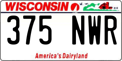 WI license plate 375NWR