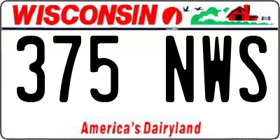 WI license plate 375NWS