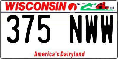 WI license plate 375NWW