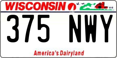 WI license plate 375NWY