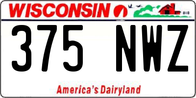 WI license plate 375NWZ