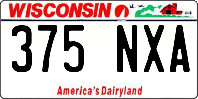 WI license plate 375NXA
