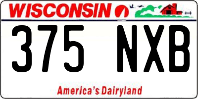 WI license plate 375NXB
